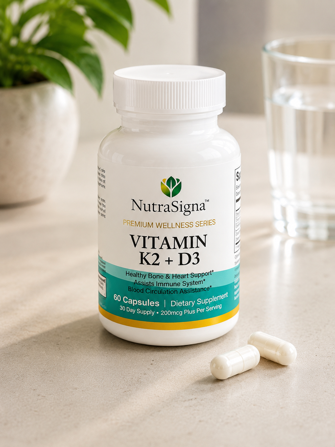 Vitamin K2 + D3 – Bone, Heart & Immune Support – 60 Capsules
