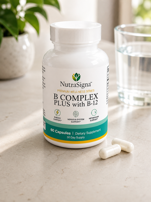 B Complex Plus with B-12 – Energy & Nervous System Support – 60 Capsules