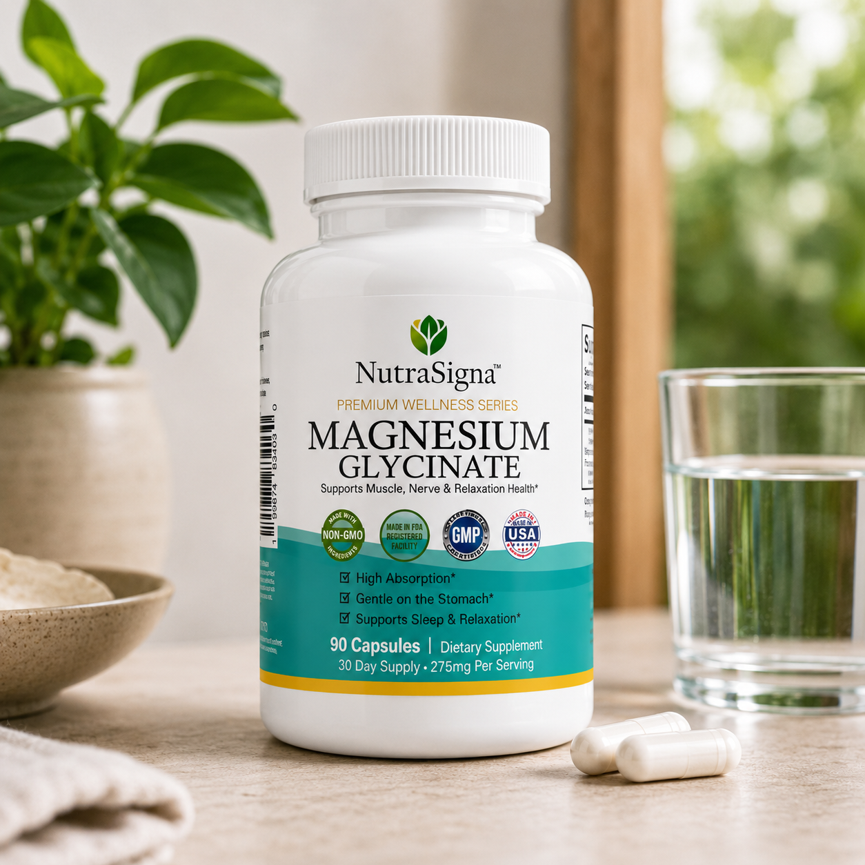 NutraSigna Magnesium Glycinate 90 Capsules